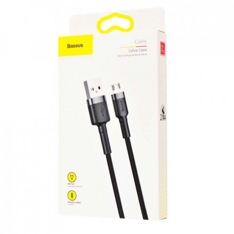 Кабель Baseus USB to Micro USB 2.4 A (2 m) gray/black